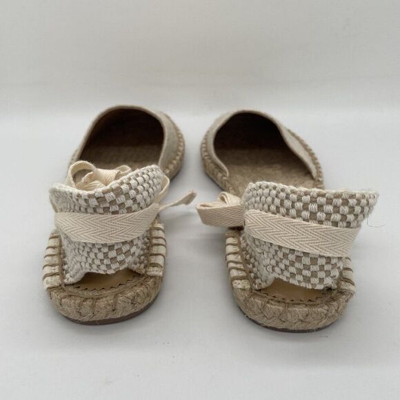 NEW J Crew Shoes Womens Size 6.5 Espadrille Linen Ankle Wrap Flat Summer Casual - Picture 7 of 10